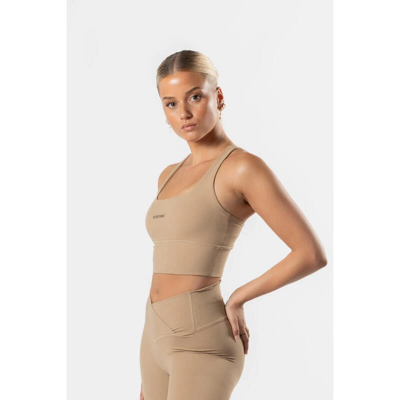 Brassière Fitness Dos Croisé Marron Clair 2 Brassière Fitness Dos Croisé Marron Clair – Image 2