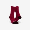 CHAUSSETTES DE RUNNING RUN900 MI-MOLLET LAINE MERINOS BORDEAUX