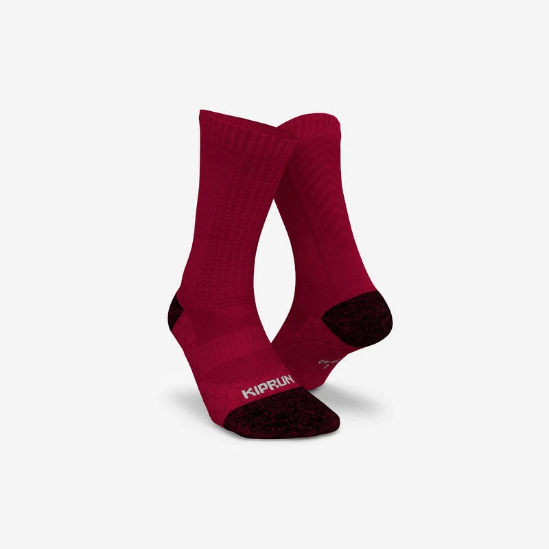 CHAUSSETTES DE RUNNING RUN900 MI-MOLLET LAINE MERINOS BORDEAUX 1 CHAUSSETTES DE RUNNING RUN900 MI-MOLLET LAINE MERINOS BORDEAUX