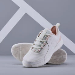 CHAUSSURES DE TENNIS FEMME ARTENGO TS 130 OFF WHITE ROSE -Sport Vêtements Magasin chaussures de tennis femme artengo ts 130 off white rose 4