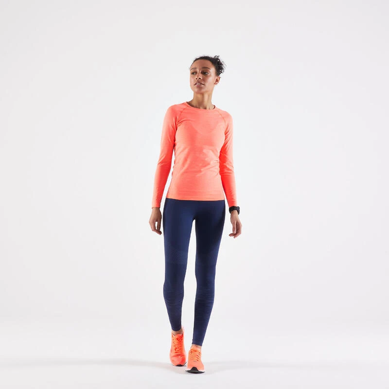 COLLANT RUNNING SANS COUTURES FEMME - KIPRUN CARE BLEU FONCE 2 COLLANT RUNNING SANS COUTURES FEMME - KIPRUN CARE BLEU FONCE – Image 2
