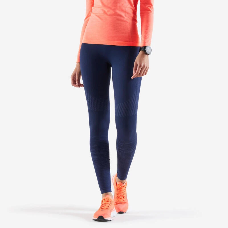 COLLANT RUNNING SANS COUTURES FEMME - KIPRUN CARE BLEU FONCE 1 COLLANT RUNNING SANS COUTURES FEMME - KIPRUN CARE BLEU FONCE