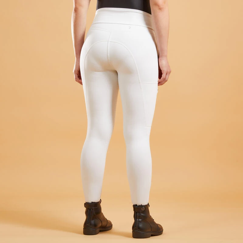 Legging De Concours équitation Fullgrip Femme - 500 Blanc 2 Legging De Concours équitation Fullgrip Femme - 500 Blanc – Image 2