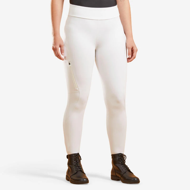 Legging De Concours équitation Fullgrip Femme - 500 Blanc 1 Legging De Concours équitation Fullgrip Femme - 500 Blanc