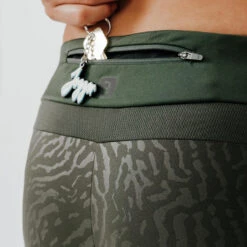 Kalenji Legging Running Long Chaud Femme - Warm+ Kaki Avec Motifs -Sport Vêtements Magasin legging running long chaud femme warm kaki avec motifs 4