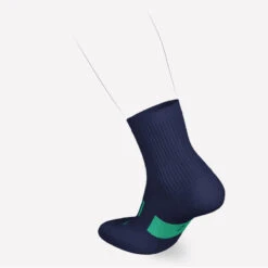 LotX2 De Chaussettes Running Confort Enfant - KIPRUN 500 Mid Marine Et Rayé Vert -Sport Vêtements Magasin lotx2 de chaussettes running confort enfant kiprun 500 mid marine et raye vert 3