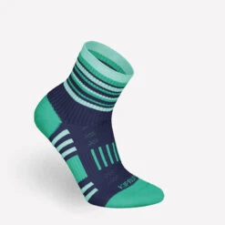 LotX2 De Chaussettes Running Confort Enfant - KIPRUN 500 Mid Marine Et Rayé Vert -Sport Vêtements Magasin lotx2 de chaussettes running confort enfant kiprun 500 mid marine et raye vert 5