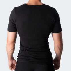Maillot De Corps Col V | Homme | T-shirt Sans Coutures | Set De 2 | Noir -Sport Vêtements Magasin maillot de corps col v homme t shirt sans coutures set de 2 noir 2