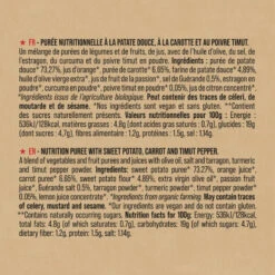 Pack X20 Purées Nutritionnelles Bio Salées Patate Douce-Carotte-Poivre Timut -Sport Vêtements Magasin pack x20 purees nutritionnelles bio salees patate douce carotte poivre timut 2