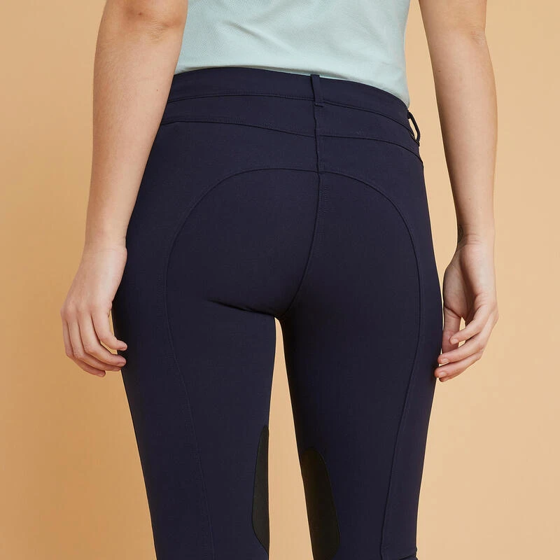 Pantalon équitation Basanes Agrippantes Femme - 500 Marine 3 Pantalon équitation Basanes Agrippantes Femme - 500 Marine – Image 3