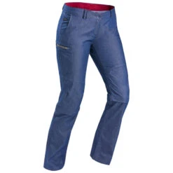 Pantalon Modulable De Trek Voyage - TRAVEL 100 Denim Bleu Femme -Sport Vêtements Magasin pantalon modulable de trek voyage travel 100 denim bleu femme 2
