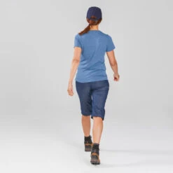 Pantalon Modulable De Trek Voyage - TRAVEL 100 Denim Bleu Femme -Sport Vêtements Magasin pantalon modulable de trek voyage travel 100 denim bleu femme 6