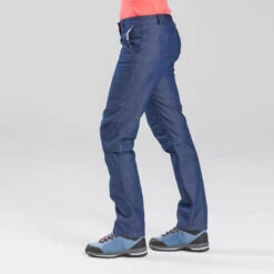 Pantalon Modulable De Trek Voyage - TRAVEL 100 Denim Bleu Femme -Sport Vêtements Magasin pantalon modulable de trek voyage travel 100 denim bleu femme 7