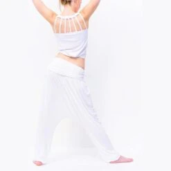 Pantalon Yoga Flow Bambou Performance - Sarouel Yoga élégance Blanc Kundalini -Sport Vêtements Magasin pantalon yoga flow bambou performance sarouel yoga elegance blanc kundalini 2