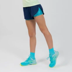 Short De Running Et D'athlétisme Pour Fille AT 500 2 En 1 Marine Vert -Sport Vêtements Magasin short de running et dathletisme pour fille at 500 2 en 1 marine vert 5