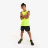 Short De Running Respirant Enfant - KIPRUN DRY+ 900 Noir Et Jaune Fluo