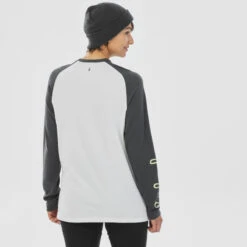 WEDZE Sous-vêtement De Ski Laine Mérinos Femme - BL 590 Brokovich Haut - Gris Blanc -Sport Vêtements Magasin sous vetement de ski laine merinos femme bl 590 brokovich haut gris blanc 5