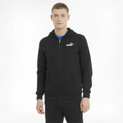 Sport Vêtements Magasin -Sport Vêtements Magasin sweat a capuche a fermeture zippee integrale essentials logo homme puma black 1