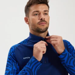 Kipsta Sweat De Football 1/2 Zip VIRALTO LETTERS Marine Et Bleu -Sport Vêtements Magasin sweat de football 12 zip viralto letters marine et bleu 5