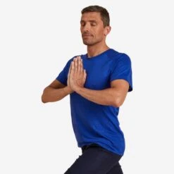T-SHIRT 100% LIN YOGA HOMME MADE IN FRANCE BLEU INDIGO -Sport Vêtements Magasin t shirt 100 lin yoga homme made in france bleu indigo 2