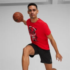 T-shirt De Basketball The Hooper PUMA For All Time Red -Sport Vêtements Magasin t shirt de basketball the hooper puma for all time red 2