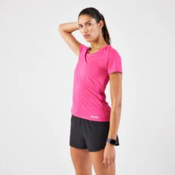 Kalenji T-shirt De Running Respirant Femme - KIPRUN Run 100 Bleu Fuchsia -Sport Vêtements Magasin t shirt de running respirant femme kiprun run 100 bleu fuchsia 5