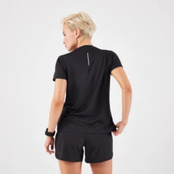 Kalenji T-shirt De Running Respirant Femme - KIPRUN Run 100 Noir -Sport Vêtements Magasin t shirt de running respirant femme kiprun run 100 noir 3