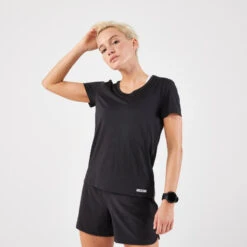 Kalenji T-shirt De Running Respirant Femme - KIPRUN Run 100 Noir -Sport Vêtements Magasin t shirt de running respirant femme kiprun run 100 noir 5