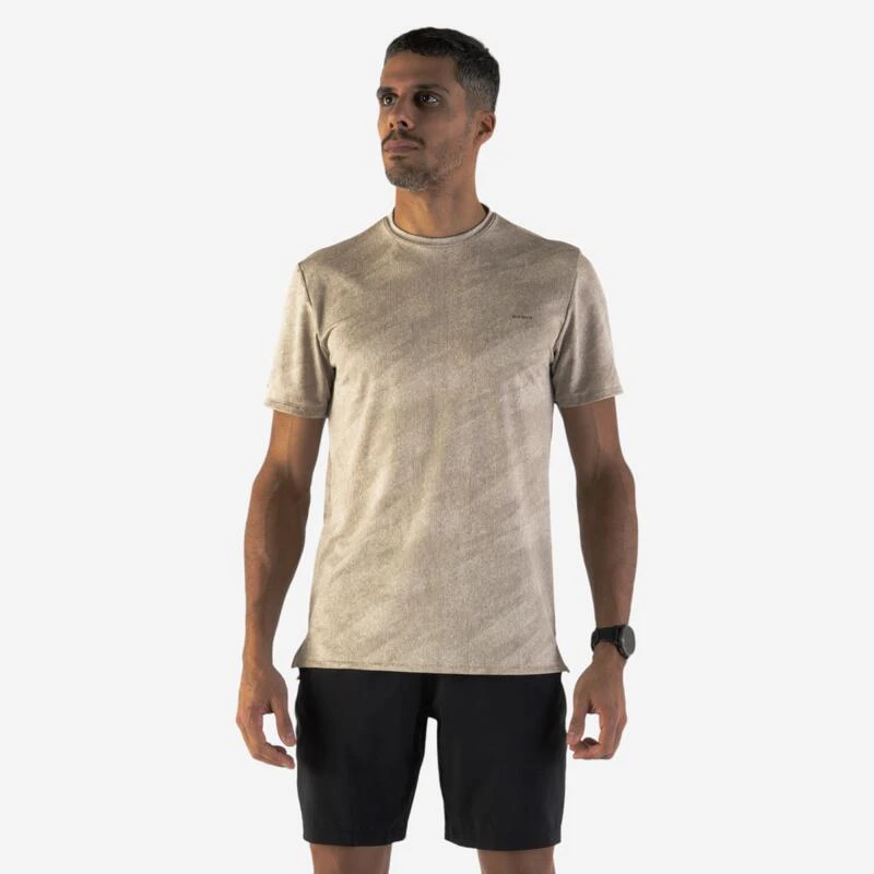 T-shirt De Running Respirant Homme - KIPRUN Run 500 Dry Graph Beige 1 T-shirt De Running Respirant Homme - KIPRUN Run 500 Dry Graph Beige