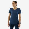T-shirt Running Sans Couture Femme - KIPRUN Run 500 Confort Bleu Ardoise