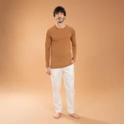 T-SHIRT SEAMLESS - SANS COUTURES MANCHES LONGUES HOMME CAMEL -Sport Vêtements Magasin t shirt seamless sans coutures manches longues homme camel 2